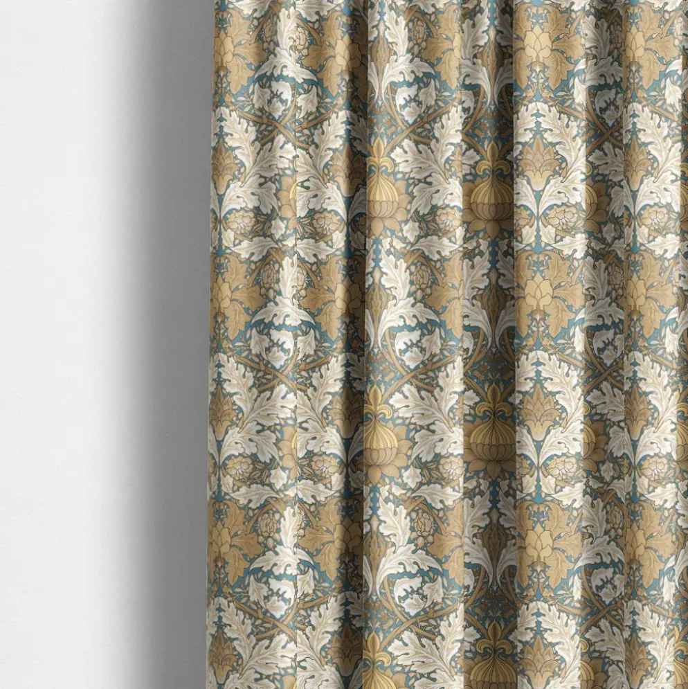 Opulence tyg -Slingrande blad, blommor och ornament