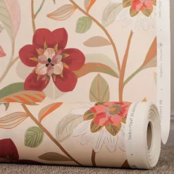 Paths tyg - ett tyg med blomster i varm färgskala