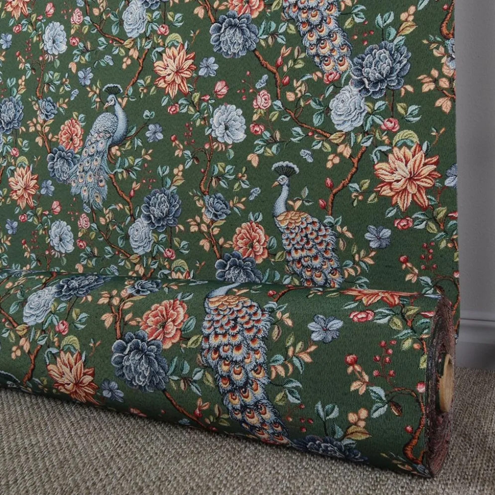 Peacock garden grön gobeläng