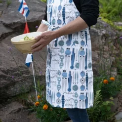 Picknick blå/beige - förkläde från Almedahls