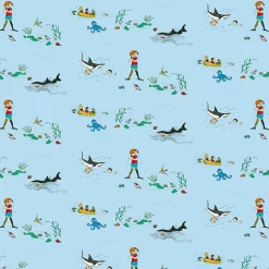 Pippi i söderhavet blå tyg