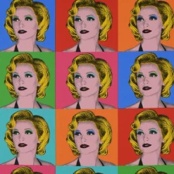 Pop art woman tyg