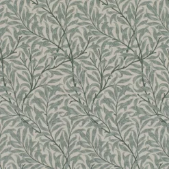 Ramas beige-mint tyg med kvistar och blad