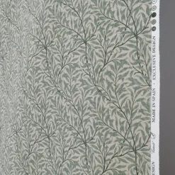 Ramas beige-mint tyg med kvistar och blad