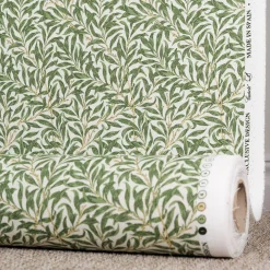 Ramas grön tyg med kvistar och blad