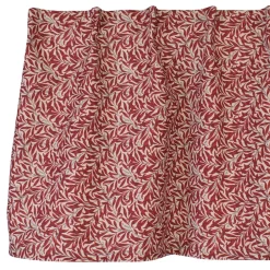Ramas röd-beige gardinkappa metervara med kvistar och blad