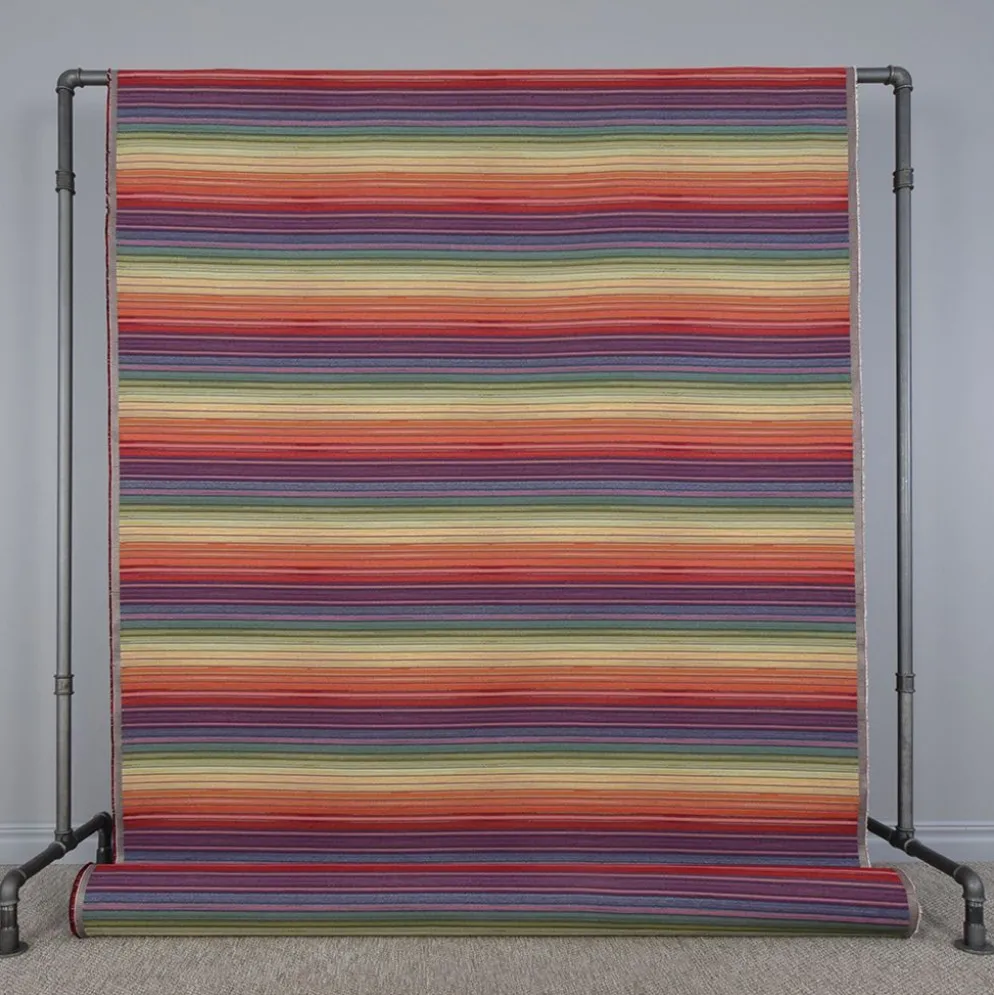 Retro stripes randigt multifärgat gobelängtyg