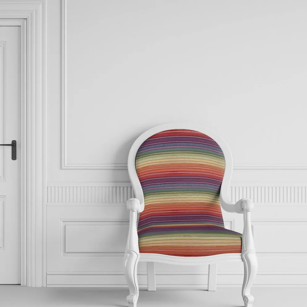 Retro stripes randigt multifärgat gobelängtyg