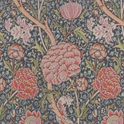 Rosengömma blå - slitstarkt gobelängtyg i arts & crafts-stil
