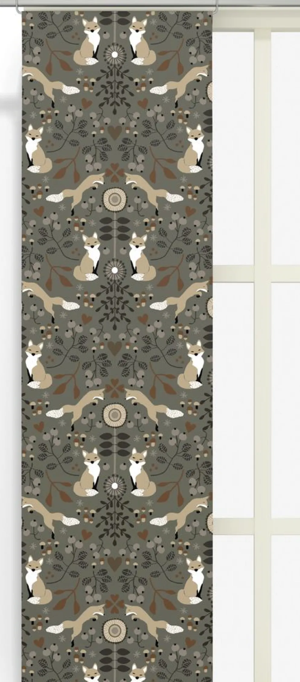 Rävstigen khaki panelgardiner