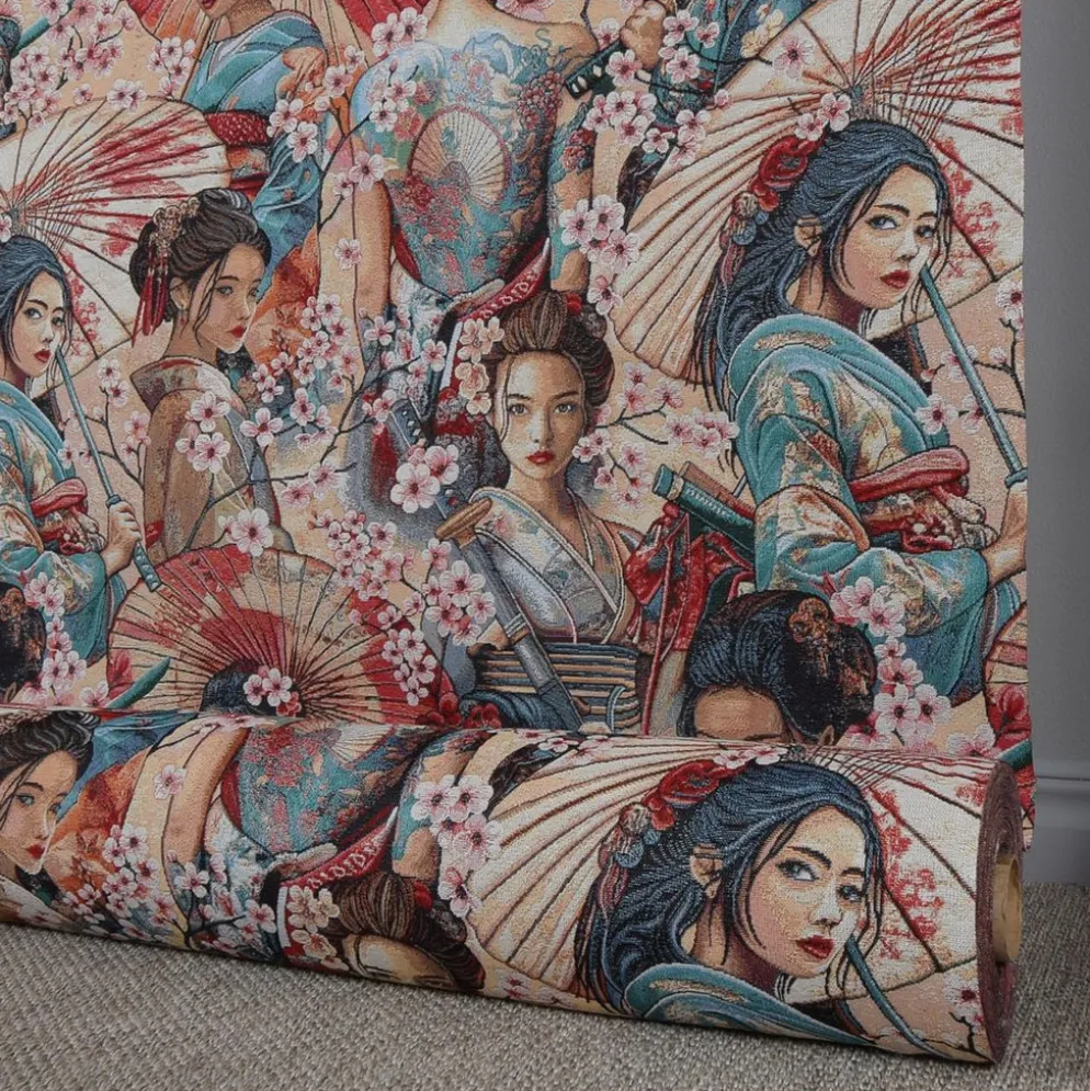 Samurajs gobelängtyg – Japansk design i stark jacquardväv