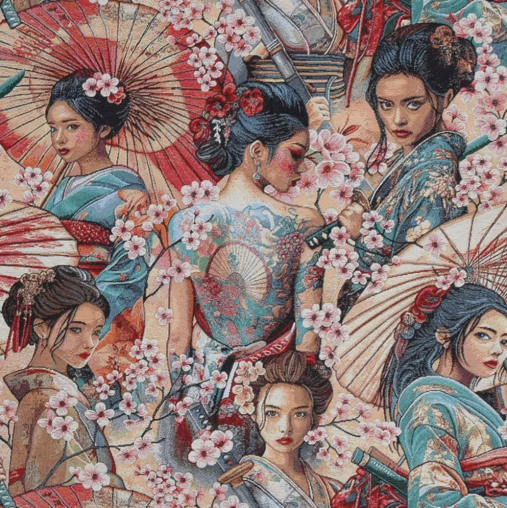 Samurajs gobelängtyg – Japansk design i stark jacquardväv