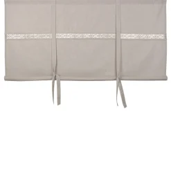 Sanna beige hissgardin med dekorativt spetsband