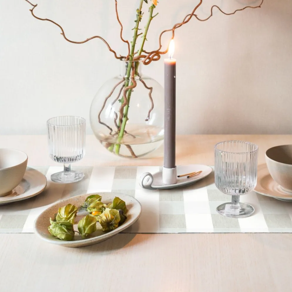 Schack beige löpare 35X110 - Ekelunds Linneväveri