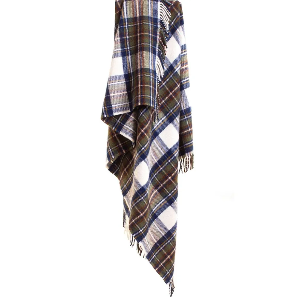 Skotskrutig ullpläd Muted Blue Dress Stewart, 100% Ull, 150x183 cm