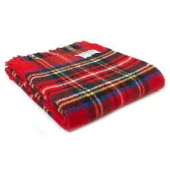 Skotskrutig ullpläd Royal Stewart, 100% Ull, 150x183 cm