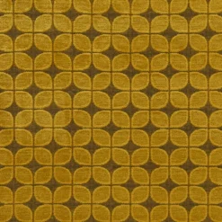 Soft retro leaf ochre möbeltyg