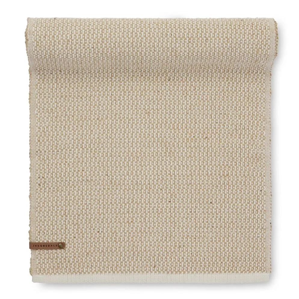 Stria beige-jute löpare 35x120 cm – Bomull & jute