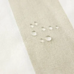 Striato beige randig textilvaxduk – praktisk bordsduk