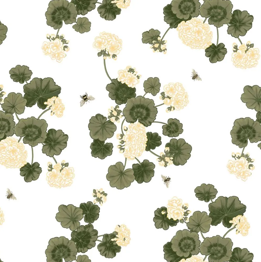Textilvaxduk Astrid gul pelargoner