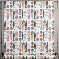 Textilvaxduk Picknick blå/rosa - lekfull retrodesign i mjuka färger