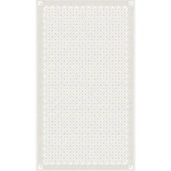 Åttebladsrose beige duk 150x260cm - Ekelunds Linneväveri