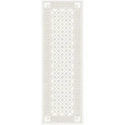 Åttebladsrose beige löpare 50x150 - Ekelunds Linneväveri