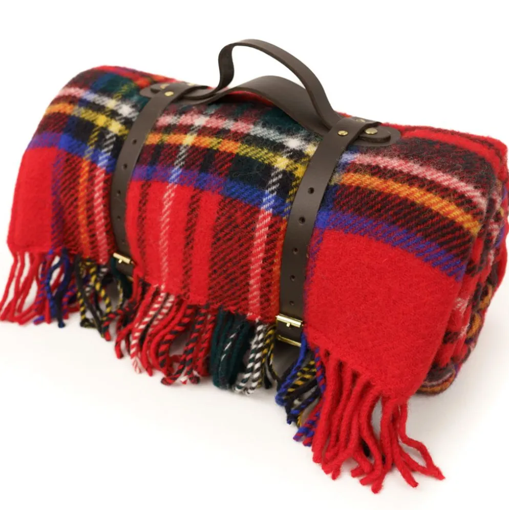 Tweedmill Picknickfilt Royal Stewart, Röd med Vattentät Baksida, 145 x 183 cm