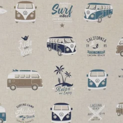 Tyg med VW buss och palmer - California Paradise