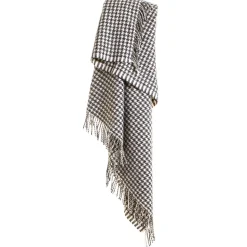 Ullpläd Houndstooth Charcoal, 100% Ull, 140x183 cm