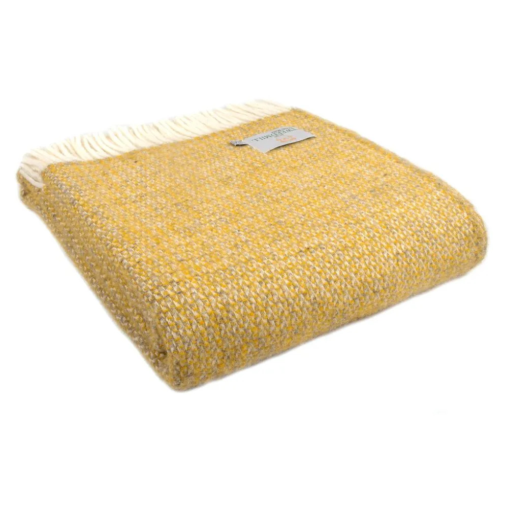 Ullpläd Illusion Yellow & Grey, 100% Ull, 150x183 cm