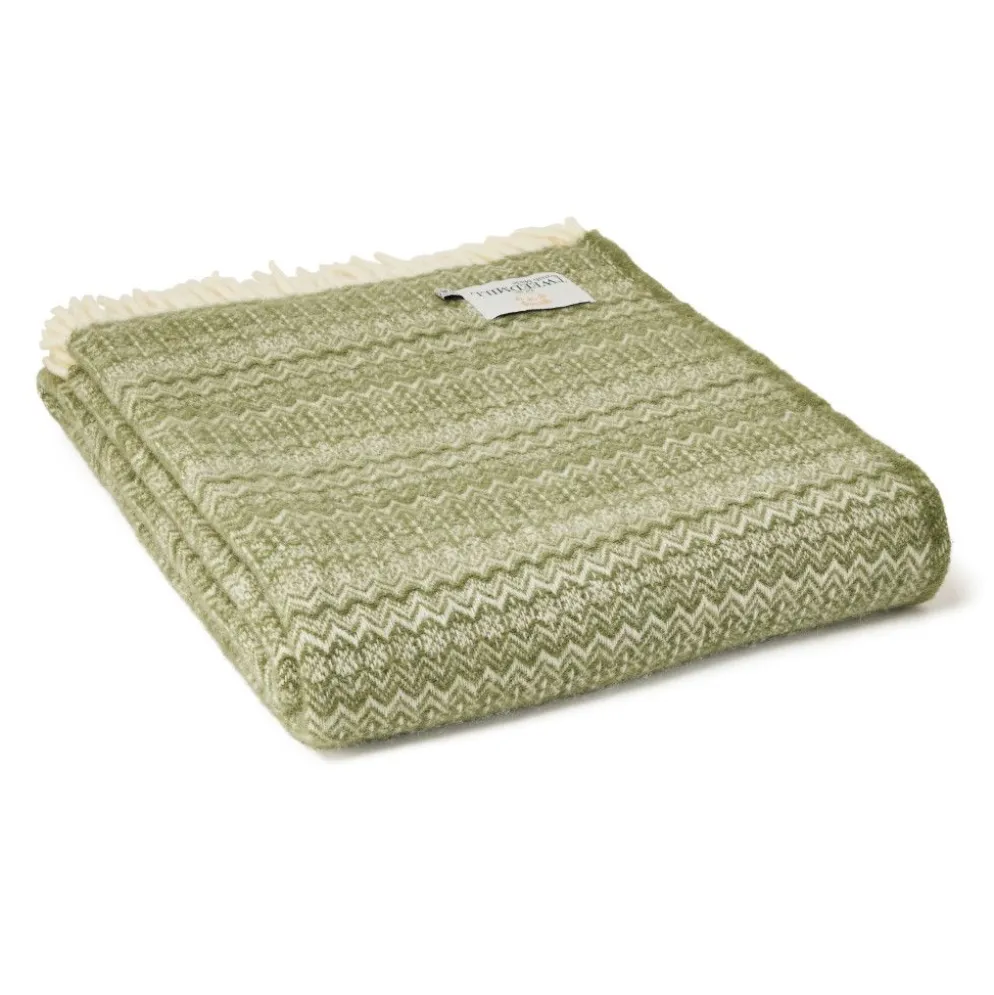 Ullpläd Tweedmill - Lifestyle Fair Isle Sage 100% Ull, 150 x 200 cm