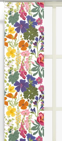Ulvön panelgardiner med färgglatt blomstermönster