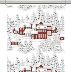 Vinterbyn röd panelgardin