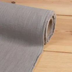 Washed lin/bomull grå tyg