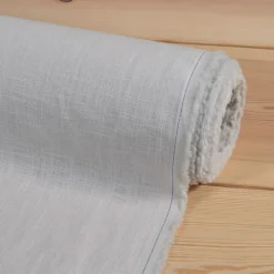 Washed lin/bomull ljusgrå tyg