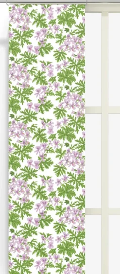 Westerlunds blomma panelgardin – Pelargoner & lantlig charm