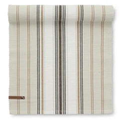 Wove beige löpare 35x120 cm – Randig bordslöpare