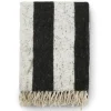 Zara Blockstripe svart-naturvit pläd